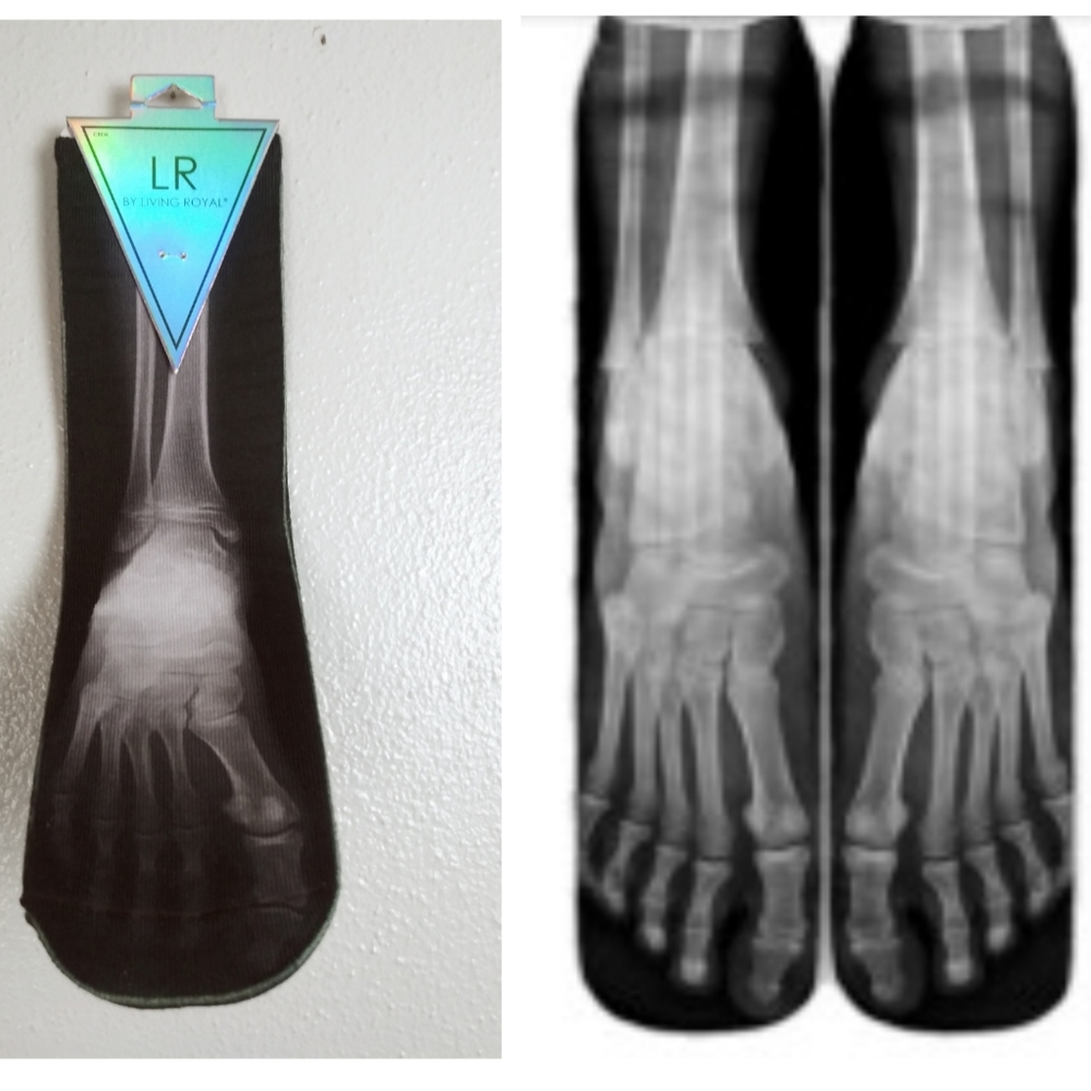Living Royal Unisex X Ray Crew Sock Black Halloween